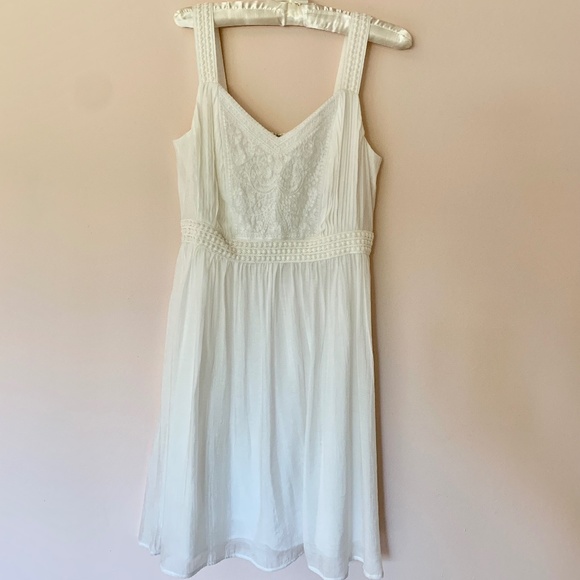 LWD Little White Dress with embroidery and trim details, size 2 - Picture 1 of 7